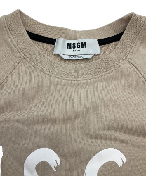 MSGM（エムエスジーエム）MSGM (エムエスジーエム) クルーネックスウェット ベージュ サイズ:SIZE Sの古着・服飾アイテム