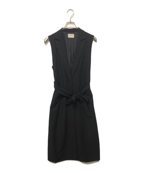 UNITED ARROWS TOKYO（ユナイテッドアローズトウキョウ）UNITED ARROWS TOKYO (ユナイテッドアローズトウキョウ) テーラードカラーロングベスト ブラック サイズ:Freeの古着・服飾アイテム