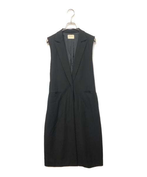 UNITED ARROWS TOKYO（ユナイテッドアローズトウキョウ）UNITED ARROWS TOKYO (ユナイテッドアローズトウキョウ) テーラードカラーロングベスト ブラック サイズ:Freeの古着・服飾アイテム