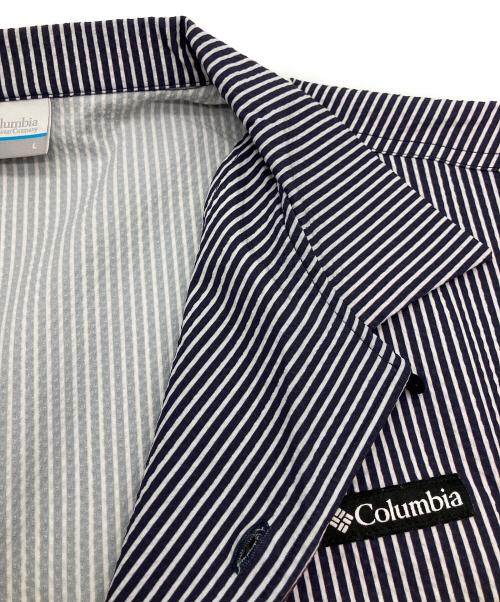 Columbia（コロンビア）Columbia (コロンビア) 半袖シャツ ブラック×ホワイト サイズ:Lの古着・服飾アイテム