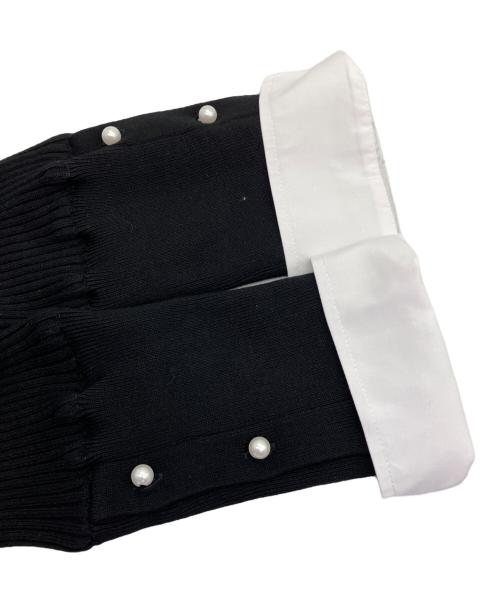 JENNE（ジェンヌ）JENNE (ジェンヌ) 長袖ワンピース ブラック×ホワイト サイズ:Lの古着・服飾アイテム