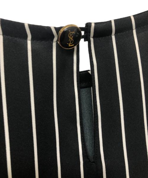 Yves Saint Laurent（イヴサンローラン）Yves Saint Laurent (イヴサンローラン) ブラウス ブラック×ホワイト サイズ:36の古着・服飾アイテム