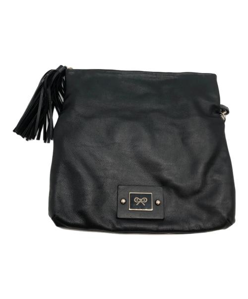 ANYA HINDMARCH（アニヤ・ハインドマーチ）ANYA HINDMARCH (アニヤ・ハインドマーチ) ショルダーバッグ ブラックの古着・服飾アイテム