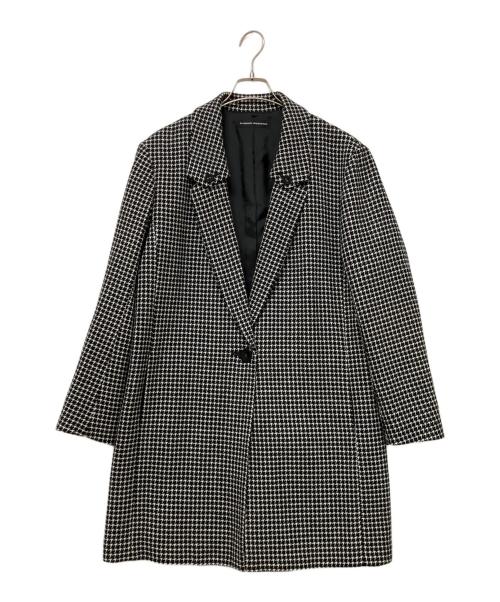 HIROKO KOSHINO（ヒロコ コシノ）HIROKO KOSHINO (ヒロコ コシノ) チェスターコート ブラック×ホワイト サイズ:40の古着・服飾アイテム