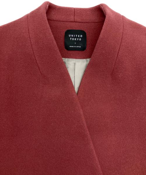 UNITED TOKYO（ユナイテッドトーキョー）UNITED TOKYO (ユナイテッドトーキョー) カシミヤ混Vネックコート レッド サイズ:1の古着・服飾アイテム