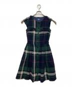 BURBERRY BLUE LABELバーバリー ブルー レーベル）の古着「ノースリーブワンピース」｜ネイビー×グリーン