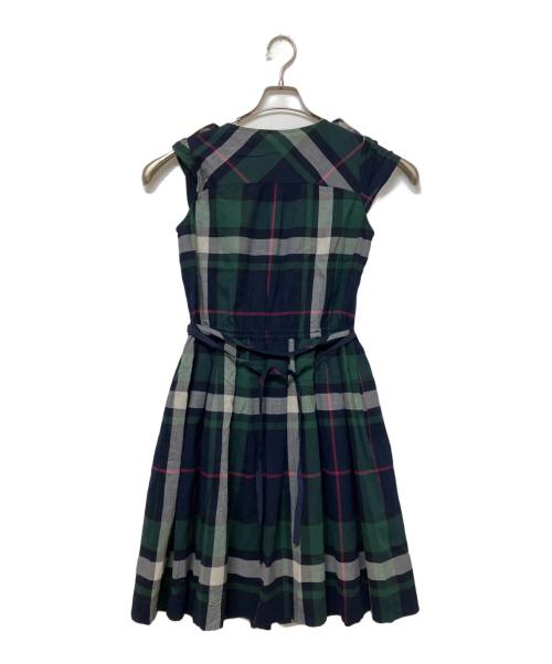 BURBERRY BLUE LABEL（バーバリー ブルー レーベル）BURBERRY BLUE LABEL (バーバリー ブルー レーベル) ノースリーブワンピース ネイビー×グリーン サイズ:38の古着・服飾アイテム