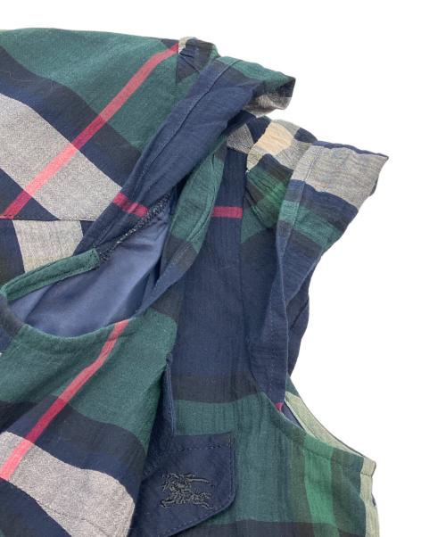 BURBERRY BLUE LABEL（バーバリー ブルー レーベル）BURBERRY BLUE LABEL (バーバリー ブルー レーベル) ノースリーブワンピース ネイビー×グリーン サイズ:38の古着・服飾アイテム