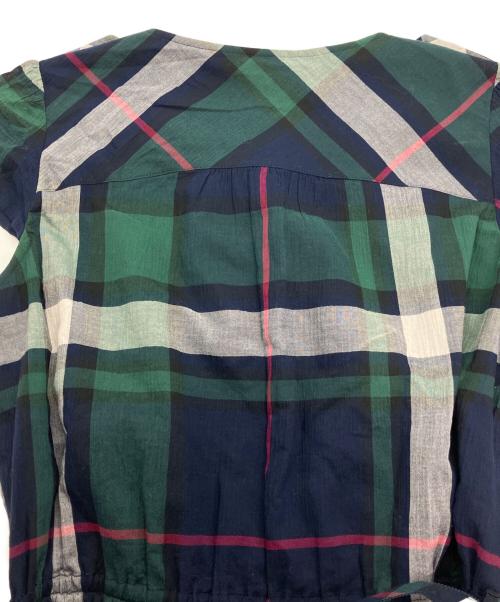 BURBERRY BLUE LABEL（バーバリー ブルー レーベル）BURBERRY BLUE LABEL (バーバリー ブルー レーベル) ノースリーブワンピース ネイビー×グリーン サイズ:38の古着・服飾アイテム