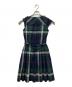 BURBERRY BLUE LABEL (バーバリー ブルー レーベル) ノースリーブワンピース ネイビー×グリーン サイズ:38：5000円