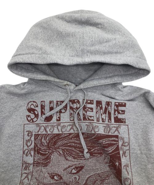 SUPREME（シュプリーム）Supreme (シュプリーム) Doves Hooded Sweatshirt　プルオーバーパーカー グレー×ブラウン サイズ:SIZE Sの古着・服飾アイテム