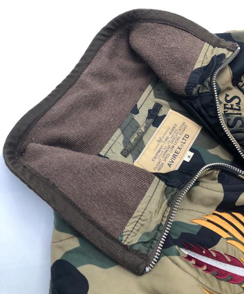 AVIREX（アヴィレックス）AVIREX (アヴィレックス) 中綿フライトジャケット グリーン×ブラウン サイズ:SIZE Mの古着・服飾アイテム
