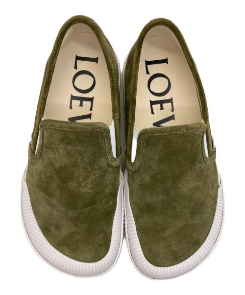 LOEWE（ロエベ）LOEWE (ロエベ) スリッポン カーキ×ホワイト サイズ:43の古着・服飾アイテム