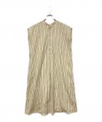 ticcaティッカ）の古着「ノースリーブワンピース」｜ベージュ×ブラウン×グリーン