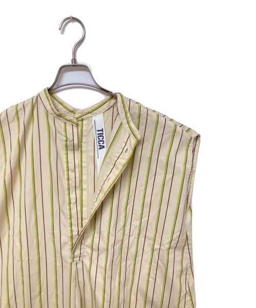 ticca（ティッカ）ticca (ティッカ) ノースリーブワンピース ベージュ×ブラウン×グリーン サイズ:SIZE Freeの古着・服飾アイテム