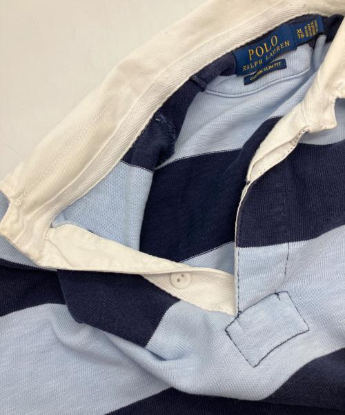 POLO RALPH LAUREN（ポロ・ラルフローレン）POLO RALPH LAUREN (ポロ・ラルフローレン) ラガーシャツ スカイブルー×ブルー サイズ: XLの古着・服飾アイテム
