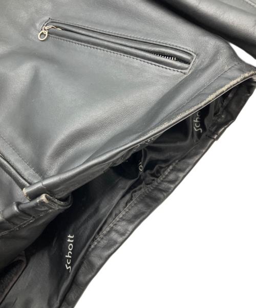 Schott（ショット）Schott (ショット) ボアライナー付シングルライダースレザージャケット ブラック サイズ:40の古着・服飾アイテム