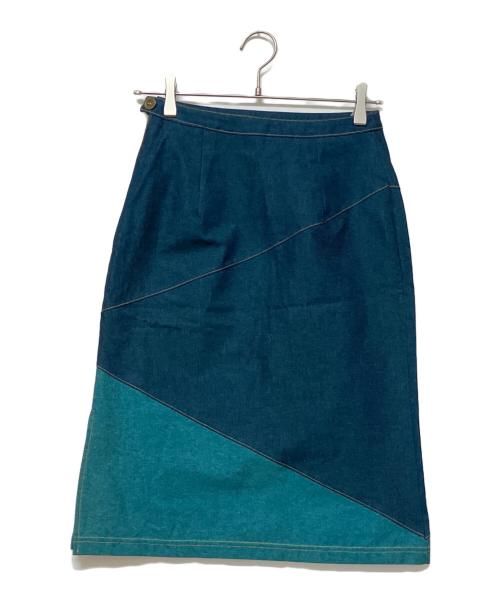 B-chad（ビーチャード）B-chad (ビーチャード) デニムスカート ネイビー×グリーン サイズ:9ARの古着・服飾アイテム