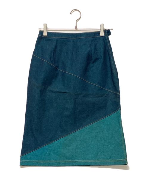 B-chad（ビーチャード）B-chad (ビーチャード) デニムスカート ネイビー×グリーン サイズ:9ARの古着・服飾アイテム