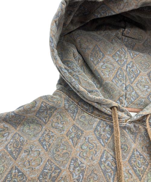 stussy（ステューシー）stussy (ステューシー) プルオーバーパーカー グレー×ブラウン サイズ:Lの古着・服飾アイテム