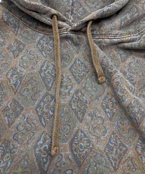 stussy（ステューシー）stussy (ステューシー) プルオーバーパーカー グレー×ブラウン サイズ:Lの古着・服飾アイテム