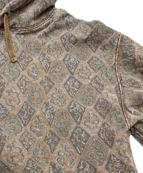 stussy（ステューシー）stussy (ステューシー) プルオーバーパーカー グレー×ブラウン サイズ:Lの古着・服飾アイテム