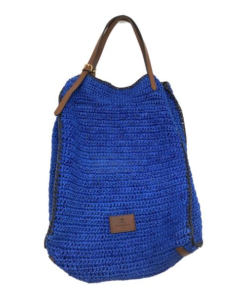 ANYA HINDMARCH（アニヤ・ハインドマーチ）ANYA HINDMARCH (アニヤ・ハインドマーチ) トートバッグ ブルーの古着・服飾アイテム