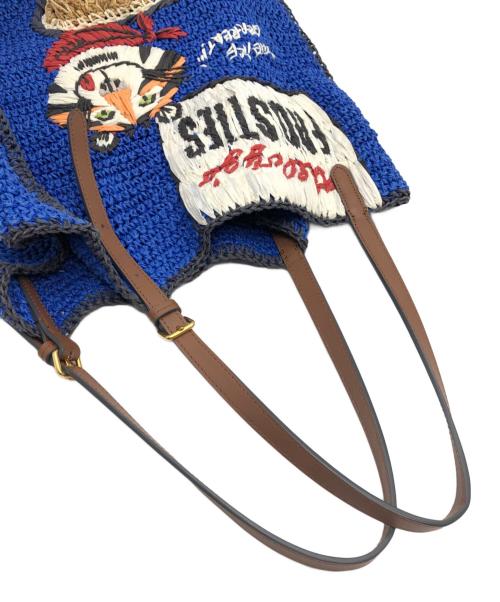 ANYA HINDMARCH（アニヤ・ハインドマーチ）ANYA HINDMARCH (アニヤ・ハインドマーチ) トートバッグ ブルーの古着・服飾アイテム