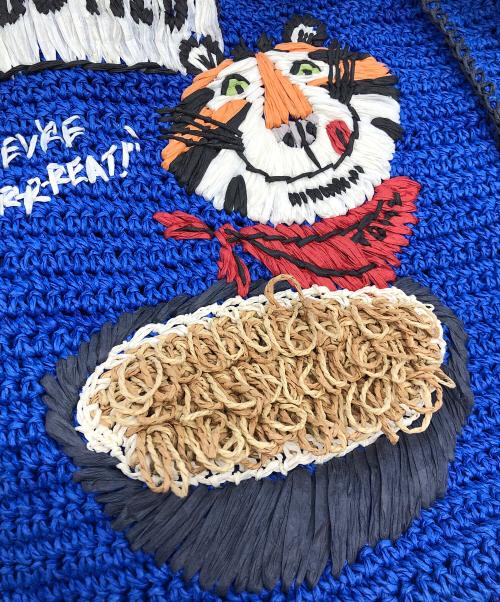 ANYA HINDMARCH（アニヤ・ハインドマーチ）ANYA HINDMARCH (アニヤ・ハインドマーチ) トートバッグ ブルーの古着・服飾アイテム