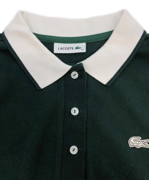 LACOSTE（ラコステ）LACOSTE (ラコステ) 半袖ワンピース グリーン×ホワイト サイズ:SIZE 36の古着・服飾アイテム