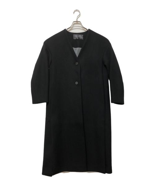 CITY（シティ）CITY (シティ) ノーカラーコート ブラック サイズ:Lの古着・服飾アイテム