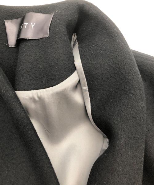 CITY（シティ）CITY (シティ) ノーカラーコート ブラック サイズ:Lの古着・服飾アイテム