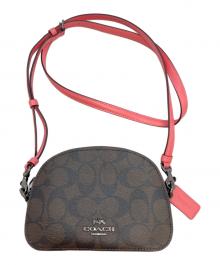COACH（コーチ）の古着「ミニ セレナ クロスボディ」｜ダークブラウン×ピンク