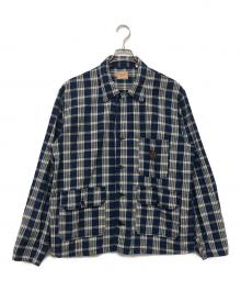 Sun Surf（サンサーフ）の古着「チェックジャケット」｜ブルー×ホワイト
