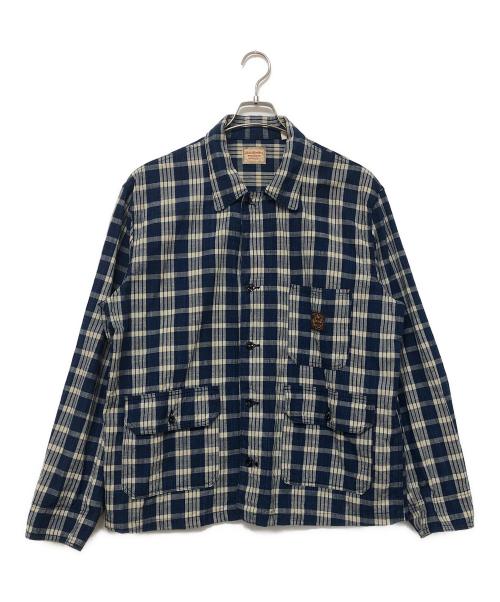 Sun Surf（サンサーフ）Sun Surf (サンサーフ) チェックジャケット ブルー×ホワイト サイズ:不明の古着・服飾アイテム