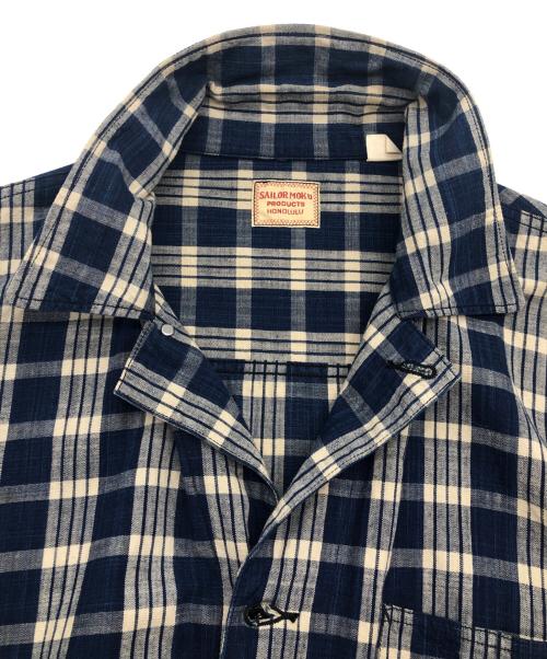 Sun Surf（サンサーフ）Sun Surf (サンサーフ) チェックジャケット ブルー×ホワイト サイズ:不明の古着・服飾アイテム