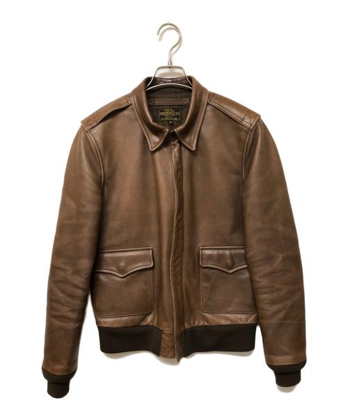 AVIREX（アヴィレックス）AVIREX (アヴィレックス) レザージャケット ブラウン サイズ:SIZE 38の古着・服飾アイテム