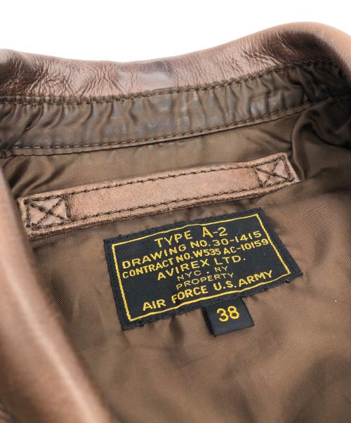 AVIREX（アヴィレックス）AVIREX (アヴィレックス) レザージャケット ブラウン サイズ:SIZE 38の古着・服飾アイテム