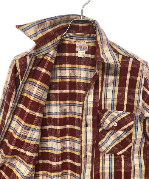 THE REAL McCOY'S（ザ・リアルマッコイズ）THE REAL McCOY'S (ザ・リアルマッコイズ) 長袖シャツ レッド×ベージュ サイズ:15の古着・服飾アイテム