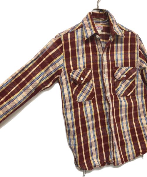 THE REAL McCOY'S（ザ・リアルマッコイズ）THE REAL McCOY'S (ザ・リアルマッコイズ) 長袖シャツ レッド×ベージュ サイズ:15の古着・服飾アイテム