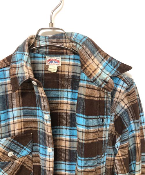 THE REAL McCOY'S（ザ・リアルマッコイズ）THE REAL McCOY'S (ザ・リアルマッコイズ) 長袖シャツ ブルー×ブラウン サイズ:15の古着・服飾アイテム