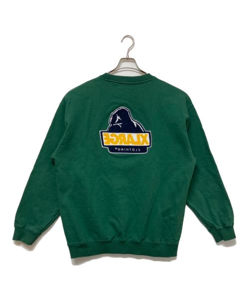 X-LARGE（エクストララージ）X-LARGE (エクストララージ) TWO TONE BACKSIDE OG CREWNECK SWEAT グリーン サイズ:Lの古着・服飾アイテム