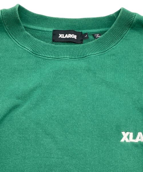 X-LARGE（エクストララージ）X-LARGE (エクストララージ) TWO TONE BACKSIDE OG CREWNECK SWEAT グリーン サイズ:Lの古着・服飾アイテム