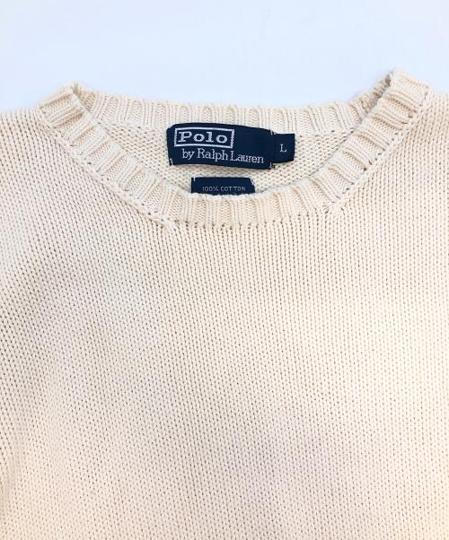 POLO RALPH LAUREN（ポロ・ラルフローレン）POLO RALPH LAUREN (ポロ・ラルフローレン) 厚手ニット アイボリー サイズ:Lの古着・服飾アイテム