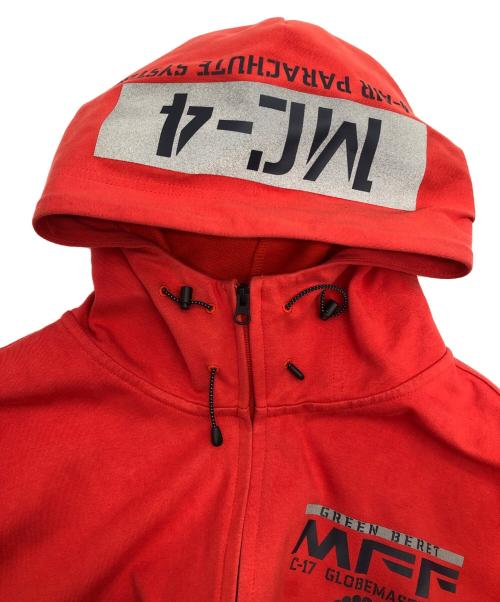 AVIREX（アヴィレックス）AVIREX (アヴィレックス) ジップパーカー オレンジ サイズ:2XLの古着・服飾アイテム
