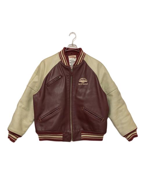 AVIREX（アヴィレックス）AVIREX (アヴィレックス) スタジャン レッド×ベージュ サイズ:SIZE Lの古着・服飾アイテム