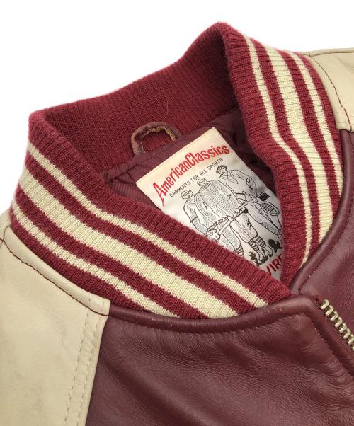 AVIREX（アヴィレックス）AVIREX (アヴィレックス) スタジャン レッド×ベージュ サイズ:SIZE Lの古着・服飾アイテム