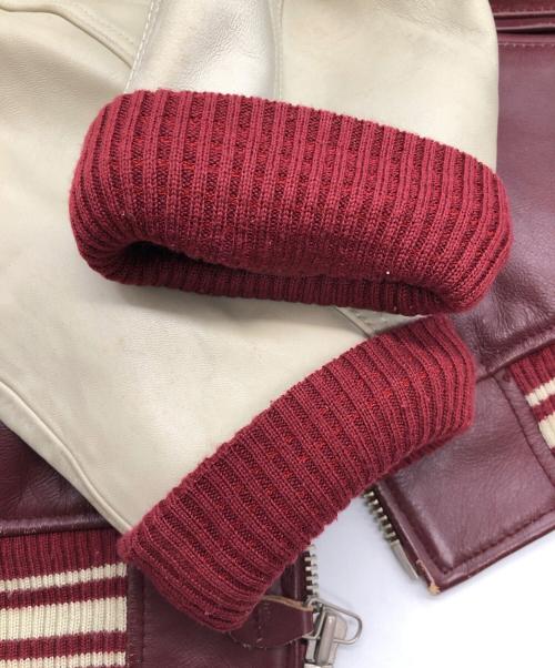 AVIREX（アヴィレックス）AVIREX (アヴィレックス) スタジャン レッド×ベージュ サイズ:SIZE Lの古着・服飾アイテム