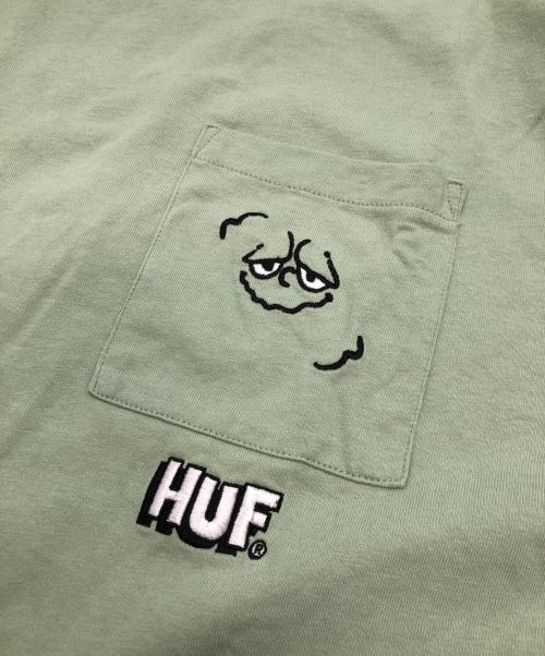 HUF（ハフ）HUF (ハフ) 長袖カットソー 黄緑 サイズ:SIZE XLの古着・服飾アイテム