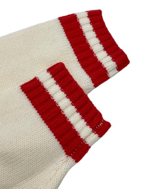 DISNEY（ディズニー）DISNEY (ディズニー) 厚手ニット アイボリー×レッド×ブラウン サイズ:SIZE Mの古着・服飾アイテム